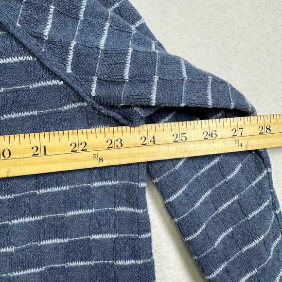 100% Cotton Karen Scott Blue and White Knit Top - Picture 4 of 5